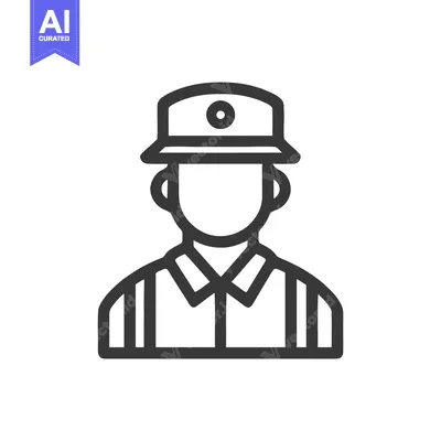 Aset desain premium: Clean Vector Icon of a Uniformed Person with Cap and Collared Shirt, I