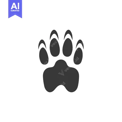 Aset premium populer: A Black and White Illustration of an Animal Paw Print