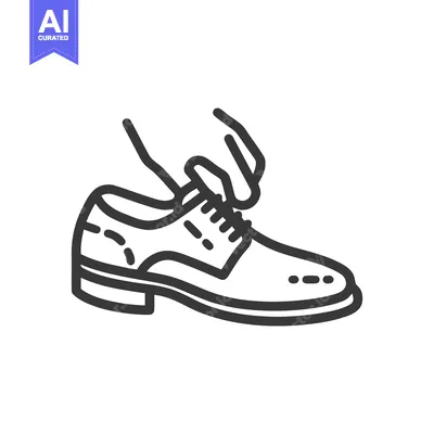 Aset premium populer: Minimalist Line Art Icon: Hand Tying Laces on a Classic Men's Dress Sh