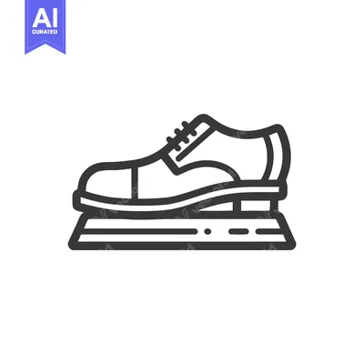 Simple Outline Icon of Men's Formal Shoe on Shoe Stretcher, Footwear C