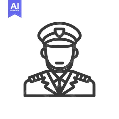 Aset premium populer: Clean Line Art Icon of a Professional Pilot in Uniform with Cap and Ep