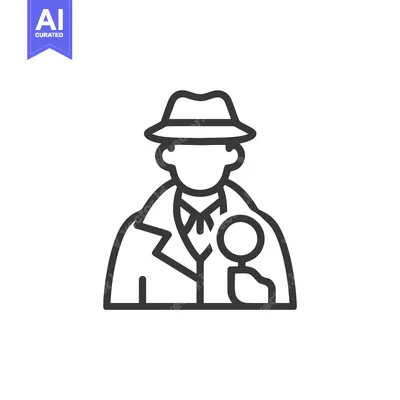 Popular premium asset: Modern Line Art Icon of a Detective Holding a Magnifying Glass, Symbol