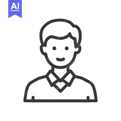 Popular premium asset: Minimalist Line Art Male Avatar Icon: Simple Black Outline of a Smilin