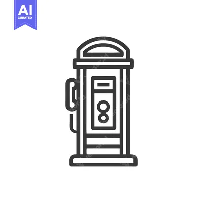 Minimalist Gas Pump Line Icon: Modern Fuel Dispenser Outline Vector Gr