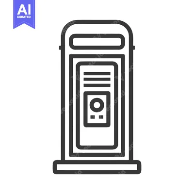 Aset premium populer: Sleek Outline Icon of a Modern Parking Meter or Public Information Kio