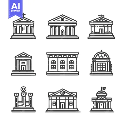 Aset premium populer: Hand-Drawn Style Outline Icons: Diverse Public, Government, and Religi