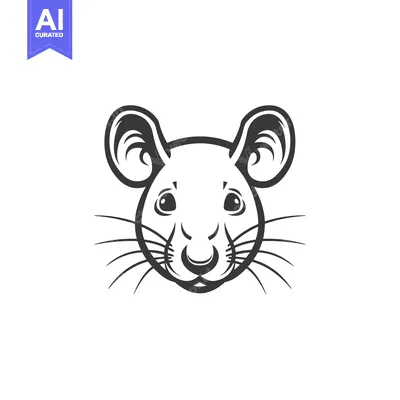 Popular premium asset: A Black and White Illustration of a Rat's Head