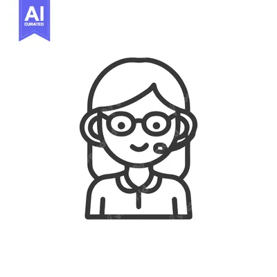 Friendly Female Customer Support Agent with Headset, a Minimalist Line