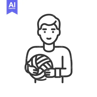 Young Male Athlete with Volleyball, Clean Minimalist Line Icon