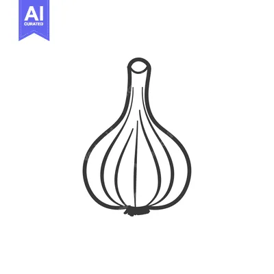 Single Line Drawing of a Garlic Bulb