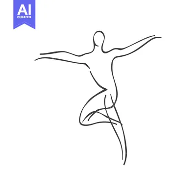 Single-Line Drawing of a Person in a Yoga Pose