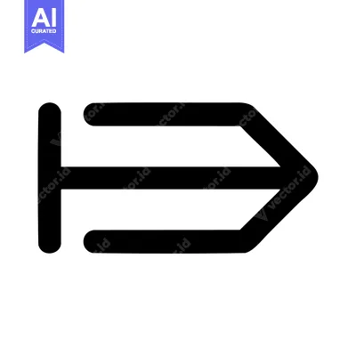 Bold tab indent arrow icon with a modern, rounded line art style.