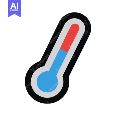 Popular premium asset: Vibrant Flat Design Thermometer Icon with Red and Blue Temperature Sca