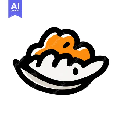 Dumpling Delight: Stylized Asian Food Icon with Bold Outline and Vibra