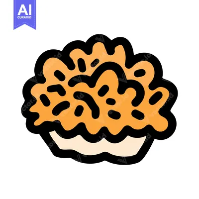 Aset premium populer: Stylized Cartoon Pie: Orange Filling, Black Outline, Isolated on White