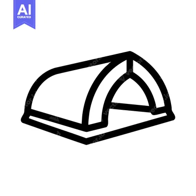 Aset premium populer: Simple Black and White Tent Icon: Camping, Adventure, Outdoors, Shelte