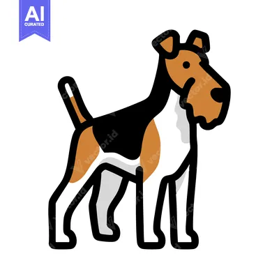 Alert Wire Fox Terrier in a Bold, Graphic Illustration Style