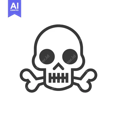 Premium design asset: A Black and White Illustration of a Skull and Crossbones