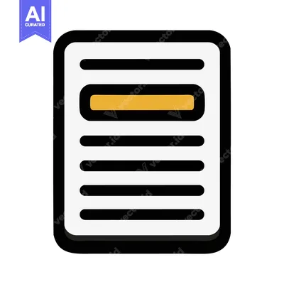 Aset desain premium: Stylized Document Icon with Rounded Edges and Golden Highlight, Isolat