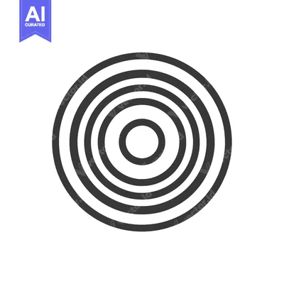 Aset desain premium: Concentric Circles: Minimalist Black and White Target Design