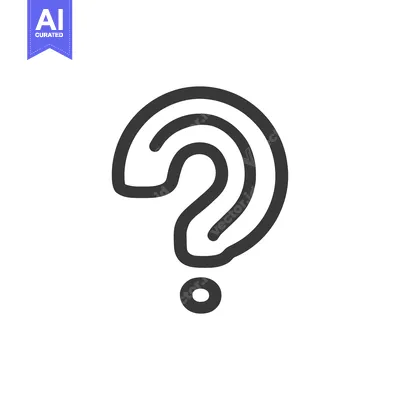 Minimalist Question Mark Icon: Bold Outline on White Background