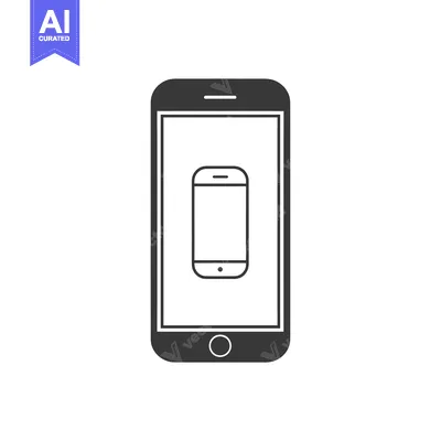 Premium design asset: A Black and White Illustration of a Smartphone with a Smaller Smartpho
