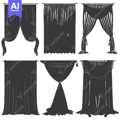 Six Different Styles of Black and White Curtain Silhouettes