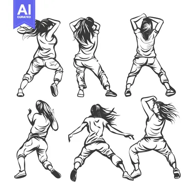 Popular premium asset: Six Female Figures in Dynamic Poses with Hair Flowing in the Wind