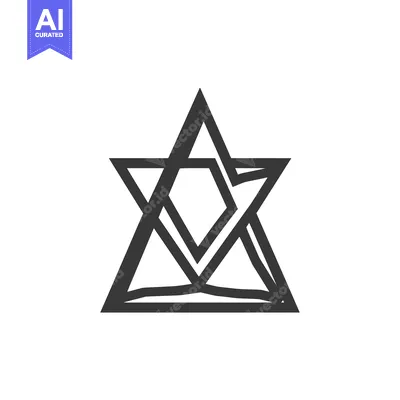 Aset desain premium: Six-pointed star composed of overlapping triangles