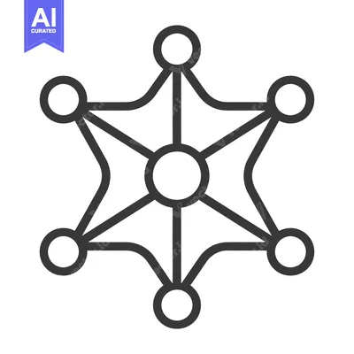 Premium design asset: Six-pointed star with circles at each point and center