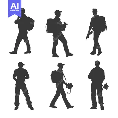 Popular premium asset: Six Silhouette Figures of Hikers with Backpacks and Cameras