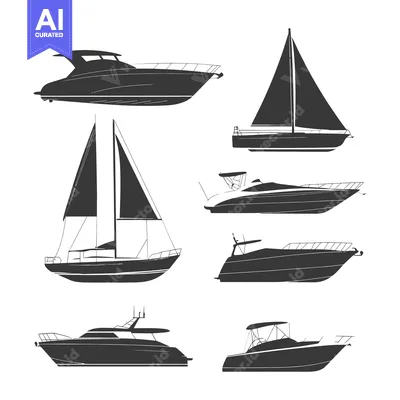 Six Silhouettes of Different Boats