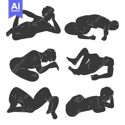 Six Silhouettes of People in Various Poses