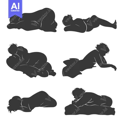 Six Silhouettes of People Sleeping in Various Positions