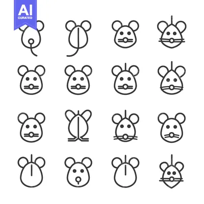 Popular premium asset: Sixteen Black and White Outline Mouse Icons