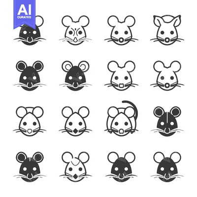 Aset desain premium: Sixteen Different Mouse Icons with Variations in Color and Design