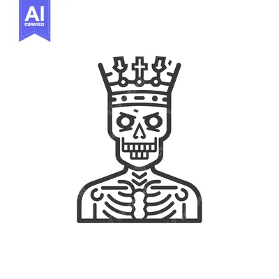 Skeleton King with Crown and Ribs Showing