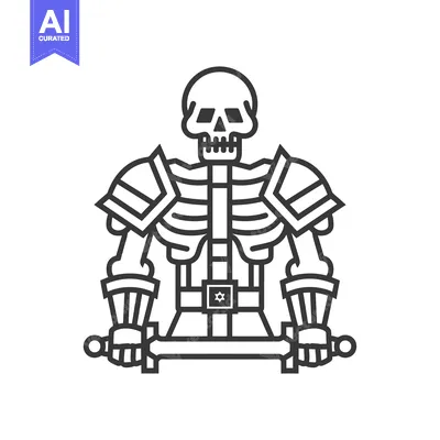 Aset premium populer: Skeleton Warrior Holding a Sword in Armor