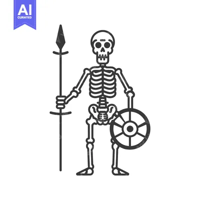 Skeleton Warrior with Spear and Shield