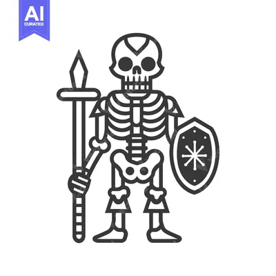 Skeleton Warrior with Spear and Shield