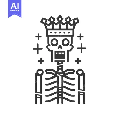Aset premium populer: Skeleton Wearing A Crown With Plus Signs