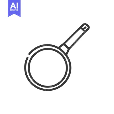 Premium design asset: Minimalist Frying Pan Icon: Clean Line Art for Culinary Design Project