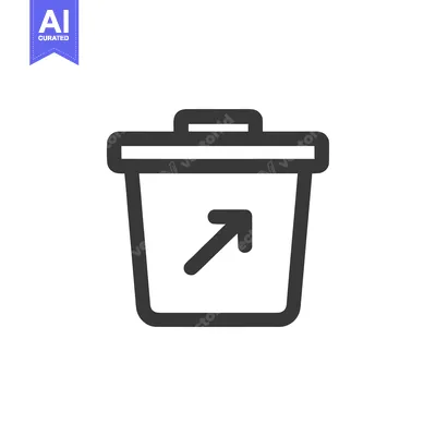 Aset desain premium: Upload Icon in Trash Can: Data Transfer Symbol