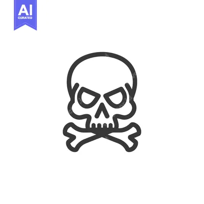 Premium design asset: Skull and Crossbones Icon Line Style