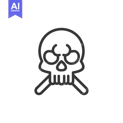 Skull and Crossbones Line Icon
