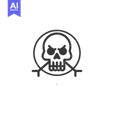 Skull and Crossbones Symbol in a Circle