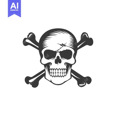 Skull and Crossbones with Stitched Scar