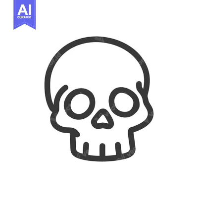 Popular premium asset: Minimalist Skull Icon: Bold Outline, Death Symbolism, Vector Illustrat
