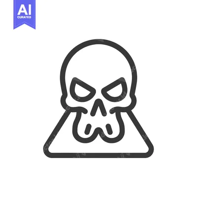 Skull Icon With Triangular Base