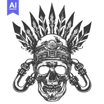 Aset premium populer: Skull with Feathers and Piping